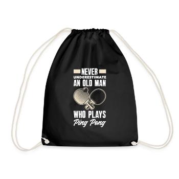 Fun Table Tennis Gift - Drawstring Bag - black - Front