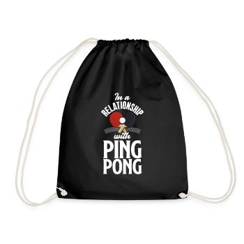Fun Table Tennis Gift - Drawstring Bag - black - Front