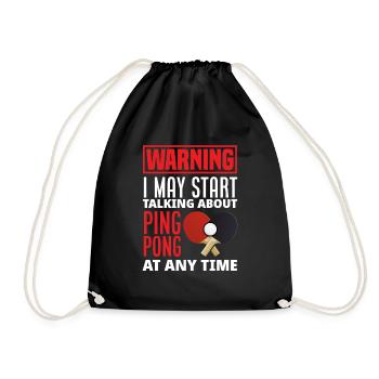 Fun Table Tennis Gift - Drawstring Bag - black - Front