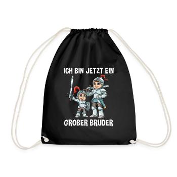 Ritter Großer Bruder - Ich bin jetzt ein Großer - Turnbeutel - Schwarz - Vorne