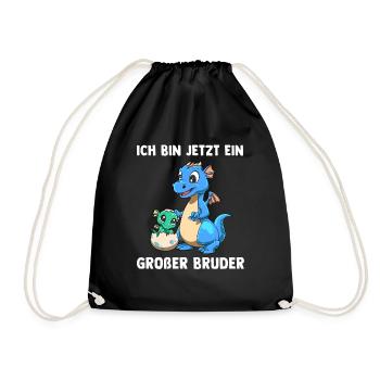 Drachen Großer Bruder - Ich bin jetzt ein Großer - Turnbeutel - Schwarz - Vorne