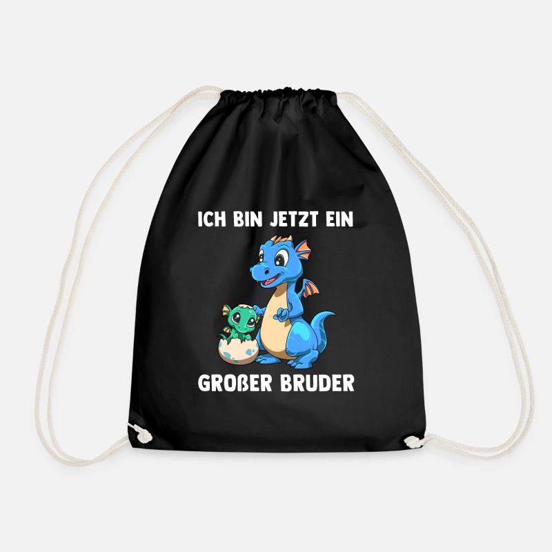Drachen Großer Bruder - Ich bin jetzt ein Großer - Turnbeutel - Schwarz