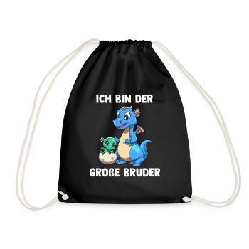 Drachen Großer Bruder - Ich bin der große Bruder - Turnbeutel - Schwarz - Vorne