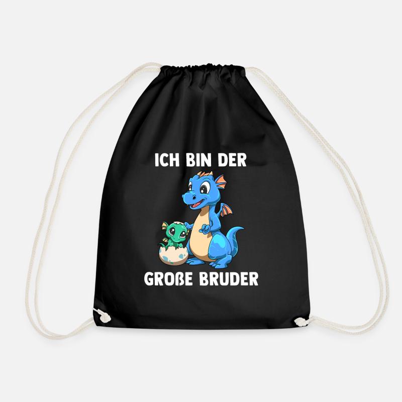 Drachen Großer Bruder - Ich bin der große Bruder - Turnbeutel - Schwarz