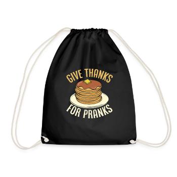 Funny Pancake Pancakes Gift - Drawstring Bag - black - Front