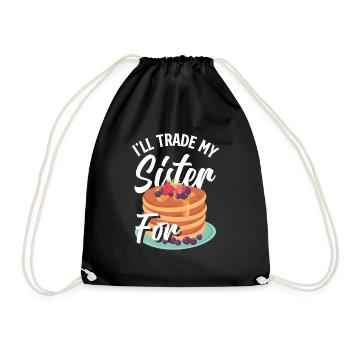Funny Pancake Pancakes Gift - Drawstring Bag - black - Front