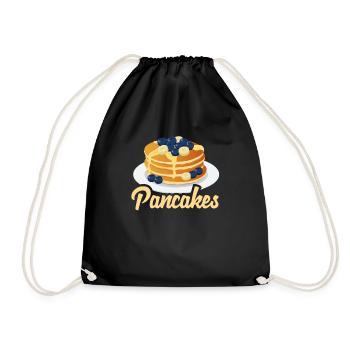 Funny Pancake Pancakes Gift - Drawstring Bag - black - Front