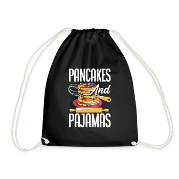 Funny Pancake Pancakes Gift - Drawstring Bag - black - Front