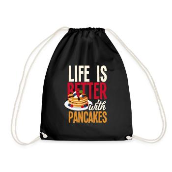 Funny Pancake Pancakes Gift - Drawstring Bag - black - Front