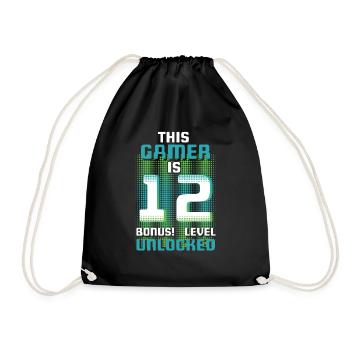 This Gamer Is Video Game Lover Gamer Age 12 - Turnbeutel - Schwarz - Vorne