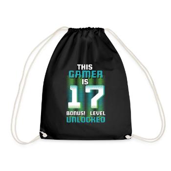 This Gamer Is Video Game Lover Gamer Age 17 - Drawstring Bag - black - Front