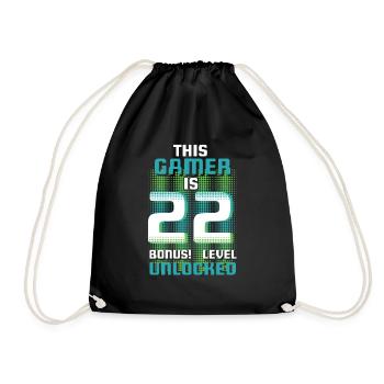 This Gamer Is Video Game Lover Gamer Age 22 - Drawstring Bag - black - Front