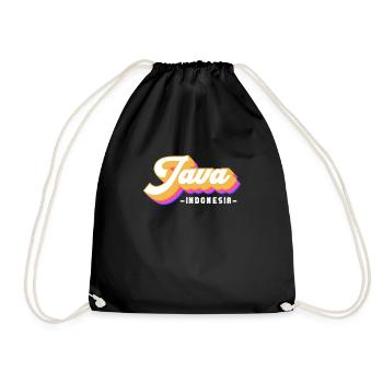 Vintage Holiday Trip Indonesia Java - Drawstring Bag - black - Front