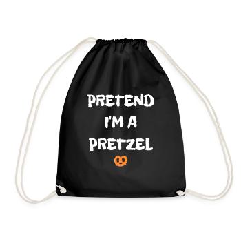 Pretend I'm A Pretzel, funny pretzel - Drawstring Bag - black - Front