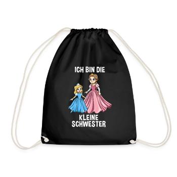 Prinzessin Große Schwester - Ich bin Die große - Turnbeutel - Schwarz - Vorne