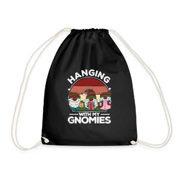 Accrocher avec mes Gnomies Drôle d’ami Gnome - Sac de sport léger - noir - Devant