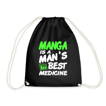 Manga Is Man's Best Medicine Funny Manga Lover - Turnbeutel - Schwarz - Vorne