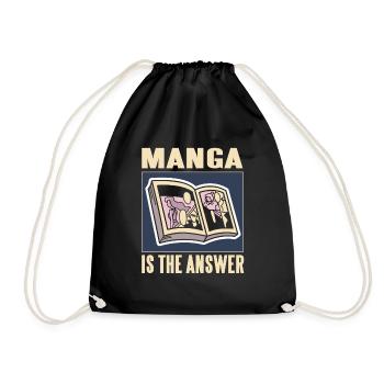 Manga Is The Answer Cool Funny Manga Lover - Turnbeutel - Schwarz - Vorne