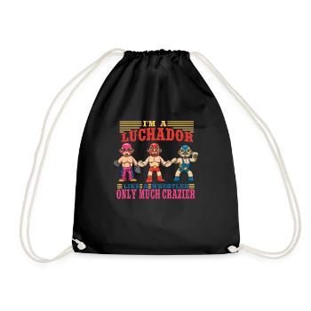 Verrückter Lucha Libre Wrestling - Lustiger - Turnbeutel - Schwarz - Vorne