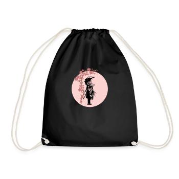 Samurai I Japanese Tattoo Manga Anime Mask for - Drawstring Bag - black - Front