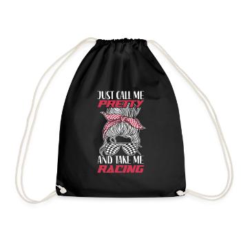 Racing Race Sunglasses Girl Just - Drawstring Bag - black - Front