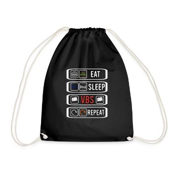 Eat Sleep VBS Repeat Bible School Jesus Christ - Drawstring Bag - black - Front