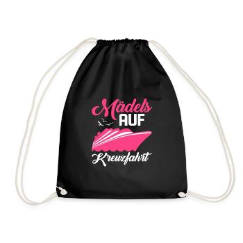 Girls on Cruise Holiday Ship - Drawstring Bag - black - Front