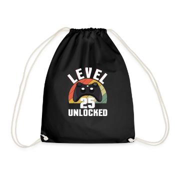 Retro Gamer Video Game Lover Gamer Age 25 Déverrouillé - Sac de sport léger - noir - Devant