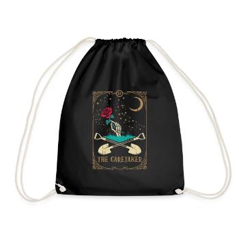 Rose Tarot Card Occult Club Gothic Caretaker - Drawstring Bag - black - Front