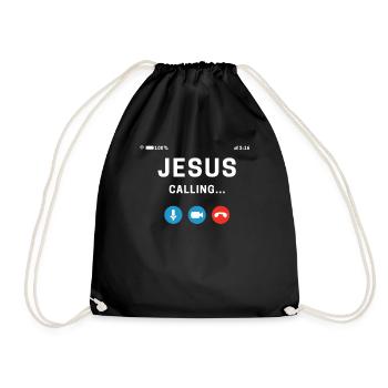 Jesus Calling Lord God Christian Love Jesus - Drawstring Bag - black - Front
