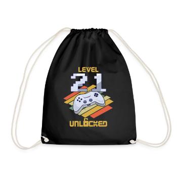 Retro Video Game Lover Age 21 Niveau Débloqué - Sac de sport léger - noir - Devant