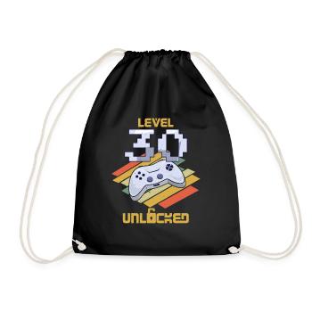 Amateur de jeux vidéo rétro Age 30 Niveau débloqué - Sac de sport léger - noir - Devant