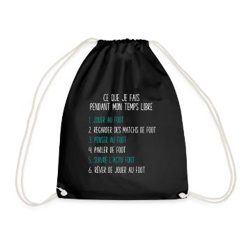 Foot Temps Libre Idée Cadeau Pour Footballeur - Sac de sport léger - noir - Devant