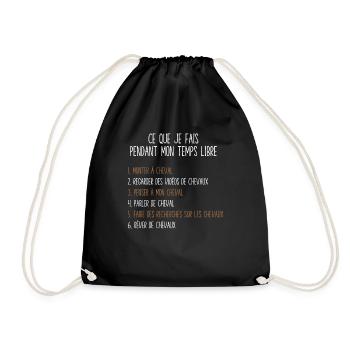 Cheval Temps Libre Idée Cadeau Pour Cavalière - Sac de sport léger - noir - Devant