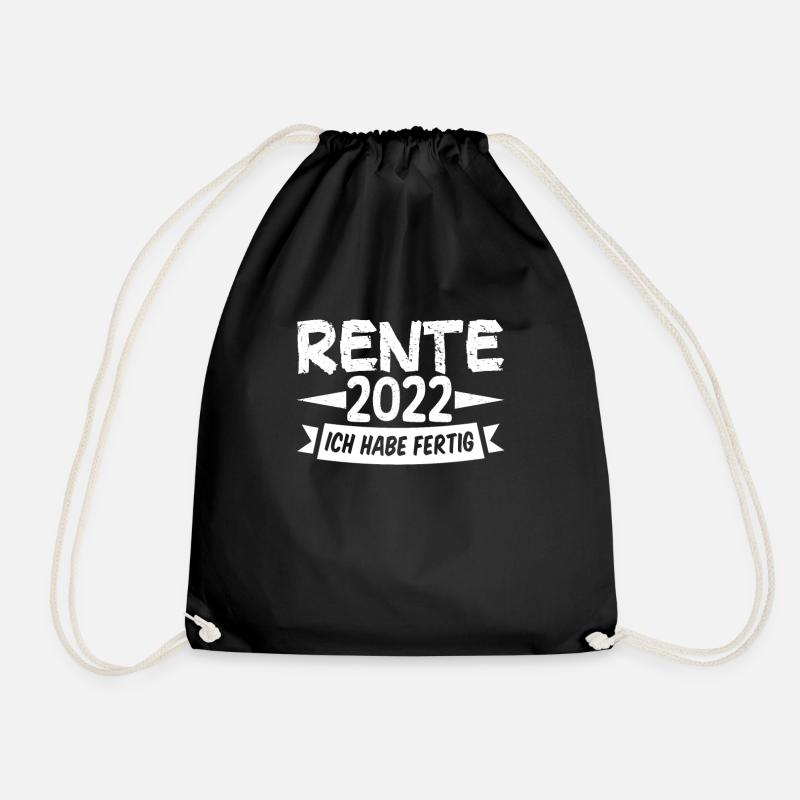 Rente 2022 Ruhestand Spruch Abschiedsgeschenk - Turnbeutel - Schwarz