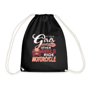 Autres filles roulent à moto Drôle de motard fille - Sac de sport léger - noir - Devant