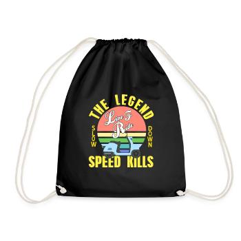 The Legend Retro Vintage Live To Ride Scooter - Drawstring Bag - black - Front