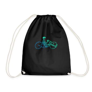 Handbike Racing Bike Wheelchair Bicycle Recumbent Bike - Drawstring Bag - black - Front