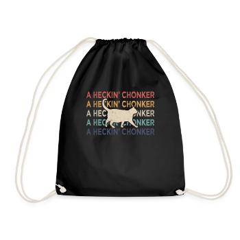 Chonk Cat Drôle Chonk Meme Fat Cat Retro - Sac de sport léger - noir - Devant