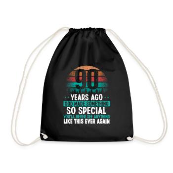 90 Birthday God made something special 90 Year Old - Turnbeutel - Schwarz - Vorne
