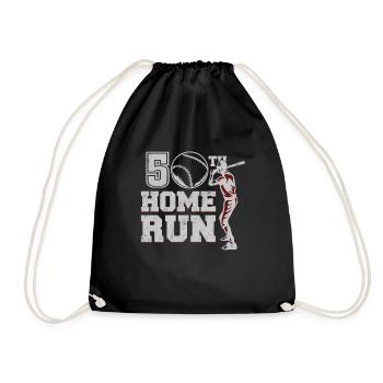 Age 50 Year Old Day Birth Athlete Sport Baseball - Drawstring Bag - black - Front