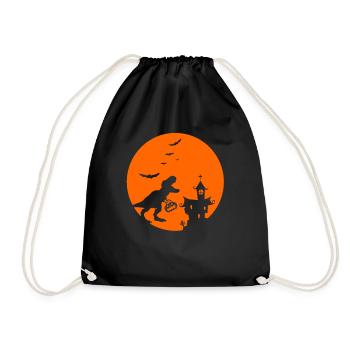 Halloween Dinosaur Kids Family Matching Costume - Drawstring Bag - black - Front