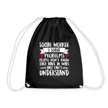 School Social Work Month Social - Turnbeutel - Schwarz - Vorne