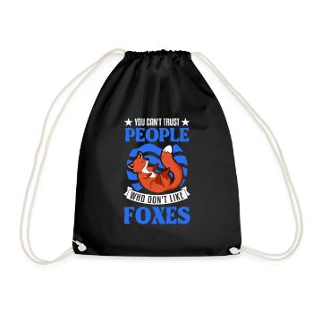 Fuchs Geschenk Rotfuchs - Turnbeutel - Schwarz - Vorne