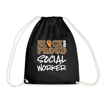 School Social Work Month Leopard - Turnbeutel - Schwarz - Vorne