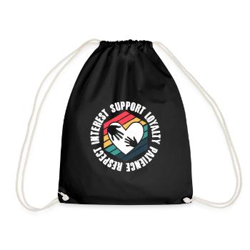 School Social Work Month Retro - Drawstring Bag - black - Front