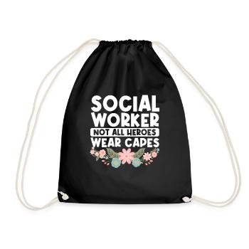 School Social Work Month Flowers - Turnbeutel - Schwarz - Vorne