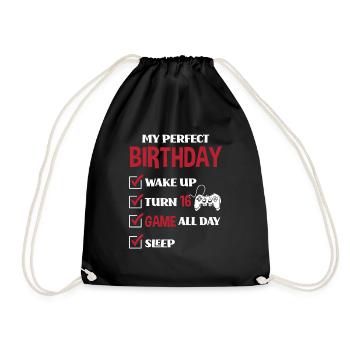 16e anniversaire Jeune joueur de jeu - Sac de sport léger - noir - Devant