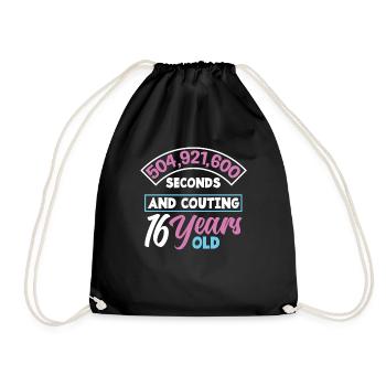 Fille du 16e anniversaire - Sac de sport léger - noir - Devant