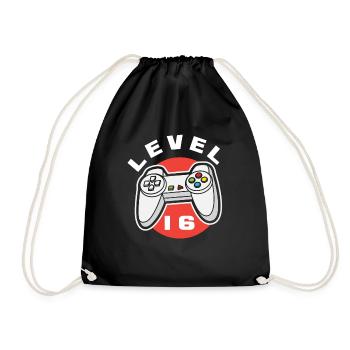 16ème anniversaire Garçons Gaming Gamer Niveau 16 - Sac de sport léger - noir - Devant
